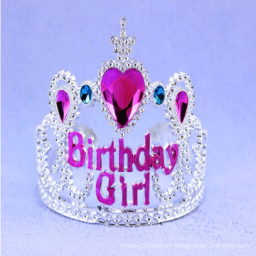 Silver Tiara Crown with Blue and Heart Jewel Hair Accessories